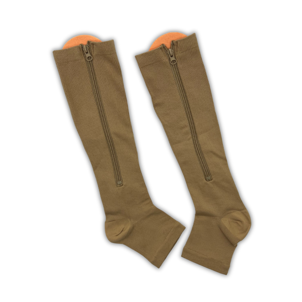 MEDIAS DE COMPRESION CON CREMALLERA Y PROTECTOR DE SEGUNDA PIEL