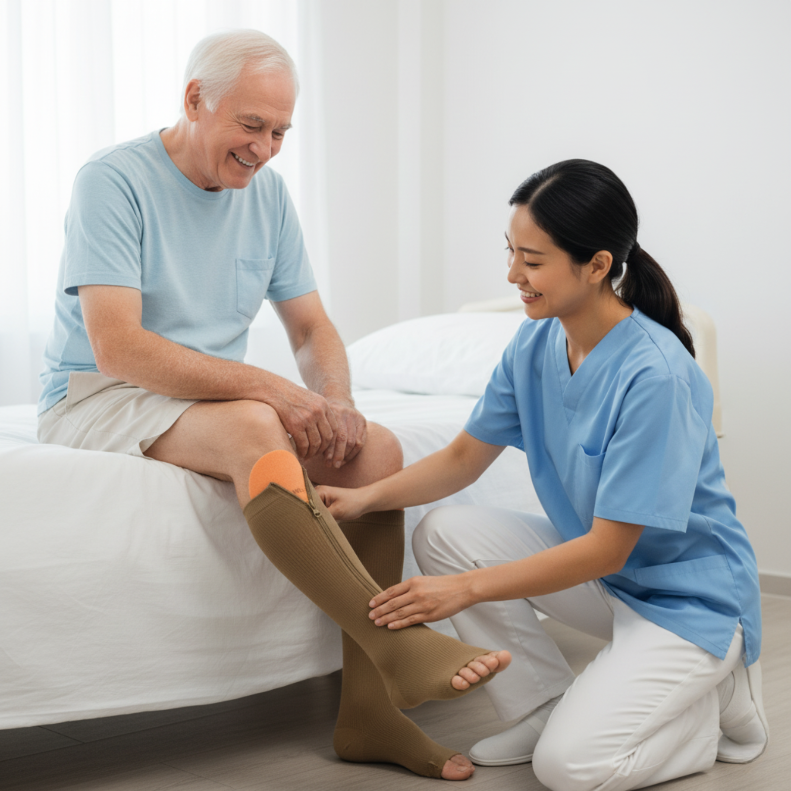 Medias de Compresión con cremallera y protección de doble piel